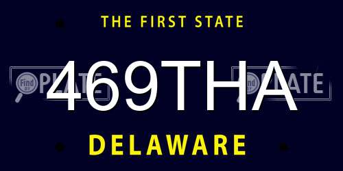 469THA Delaware License Plate