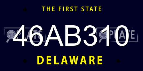 46AB310 Delaware License Plate