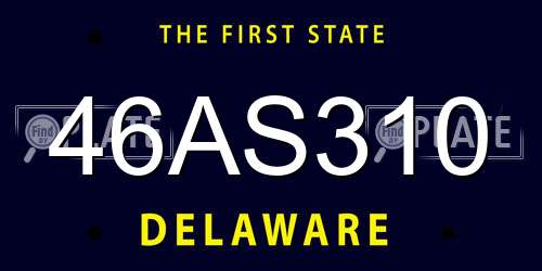 46AS310 Delaware License Plate
