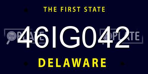 46IG042 Delaware License Plate