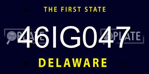 46IG047 Delaware License Plate