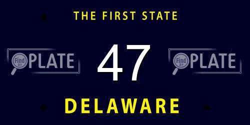 47 Delaware License Plate