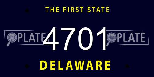 4701 Delaware License Plate