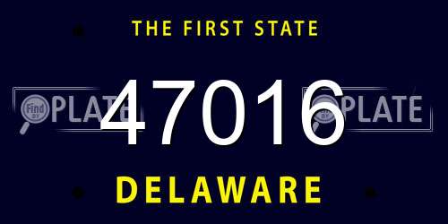 47016 Delaware License Plate