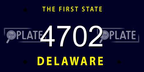 4702 Delaware License Plate