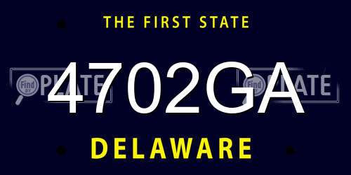 4702GA Delaware License Plate