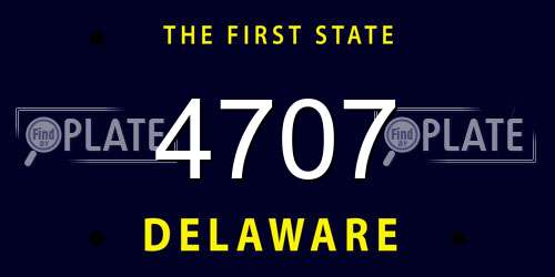 4707 Delaware License Plate