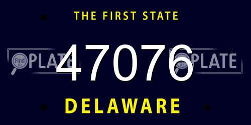 47076 Delaware License Plate