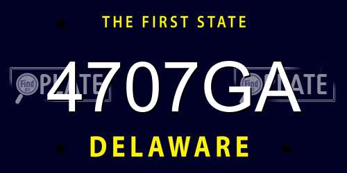 4707GA Delaware License Plate