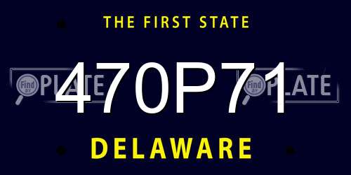 470P71 Delaware License Plate