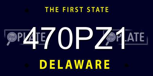470PZ1 Delaware License Plate