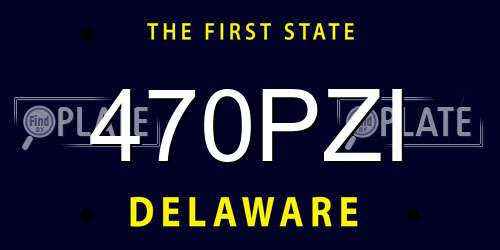 470PZI Delaware License Plate
