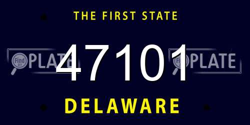 47101 Delaware License Plate