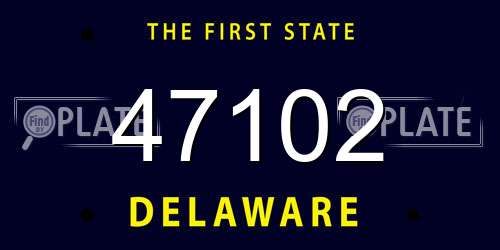 47102 Delaware License Plate