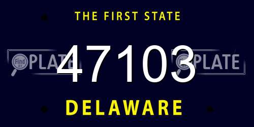 47103 Delaware License Plate