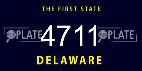 4711 Delaware License Plate
