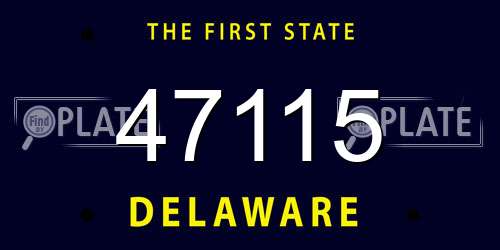 47115 Delaware License Plate