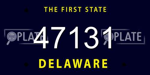 47131 Delaware License Plate