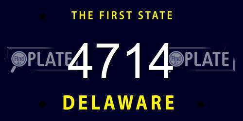 4714 Delaware License Plate