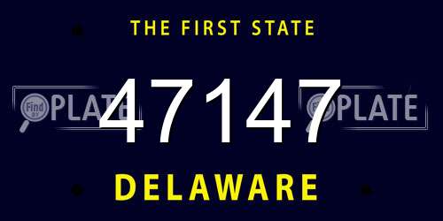 47147 Delaware License Plate