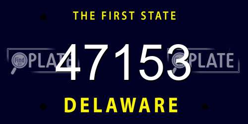47153 Delaware License Plate