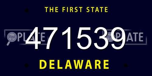 471539 Delaware License Plate