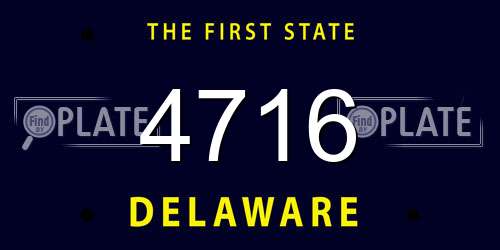 4716 Delaware License Plate