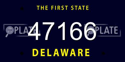 47166 Delaware License Plate