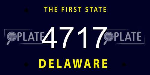 4717 Delaware License Plate