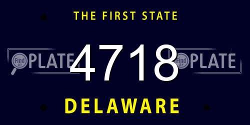 4718 Delaware License Plate