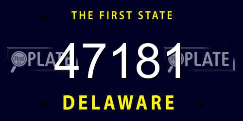 47181 Delaware License Plate
