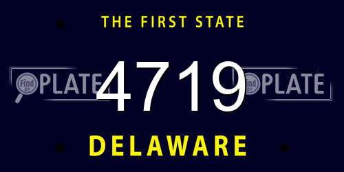 4719 Delaware License Plate