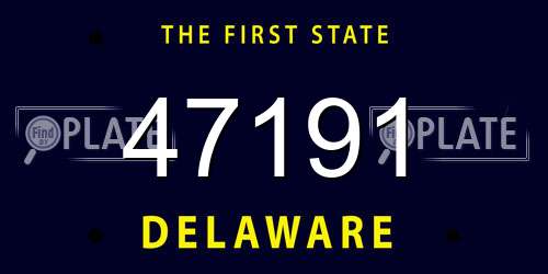 47191 Delaware License Plate