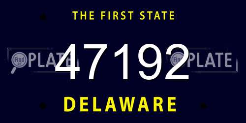 47192 Delaware License Plate