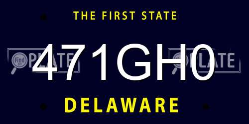471GH0 Delaware License Plate