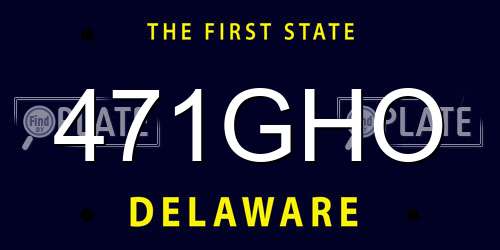 471GHO Delaware License Plate