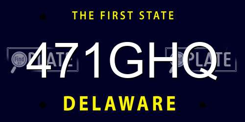 471GHQ Delaware License Plate