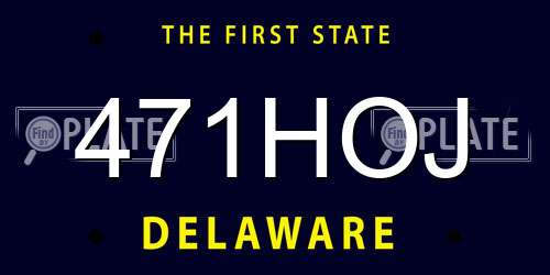 471HOJ Delaware License Plate