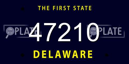 47210 Delaware License Plate