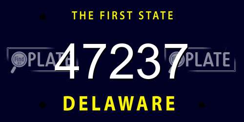 47237 Delaware License Plate