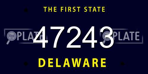 47243 Delaware License Plate