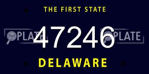 47246 Delaware License Plate