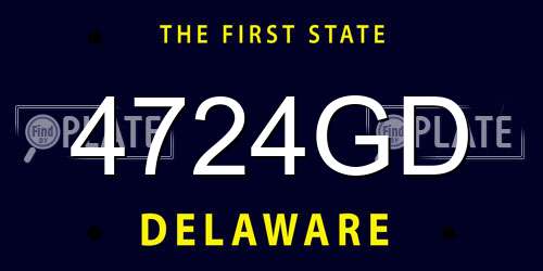 4724GD Delaware License Plate