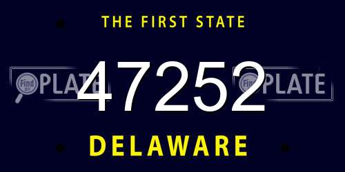 47252 Delaware License Plate