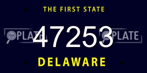47253 Delaware License Plate