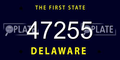 47255 Delaware License Plate