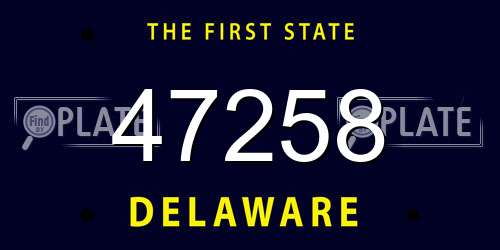 47258 Delaware License Plate