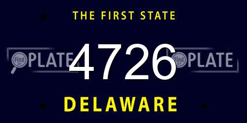 4726 Delaware License Plate