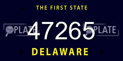 47265 Delaware License Plate