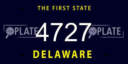 4727 Delaware License Plate